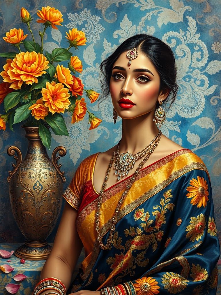 Ethereal Princess in Whimsical Floral Realm