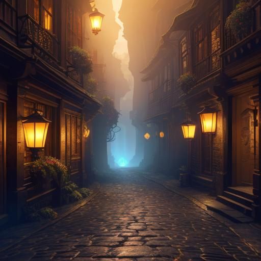 Mystical Hollow Earth Scene in Vibrant Fantasy Art