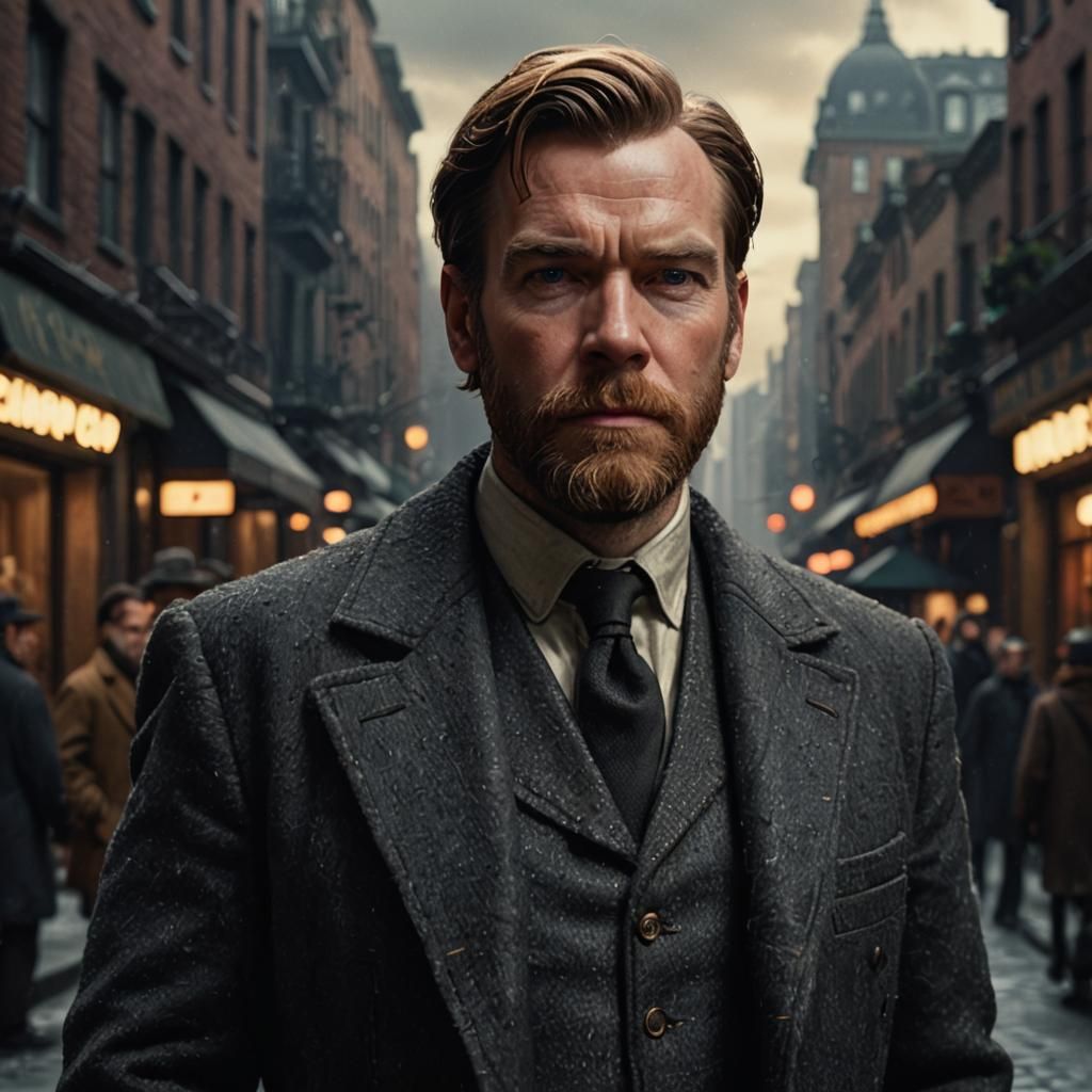 Ewan McGregor as Pulp Character in Noir Style Portrait