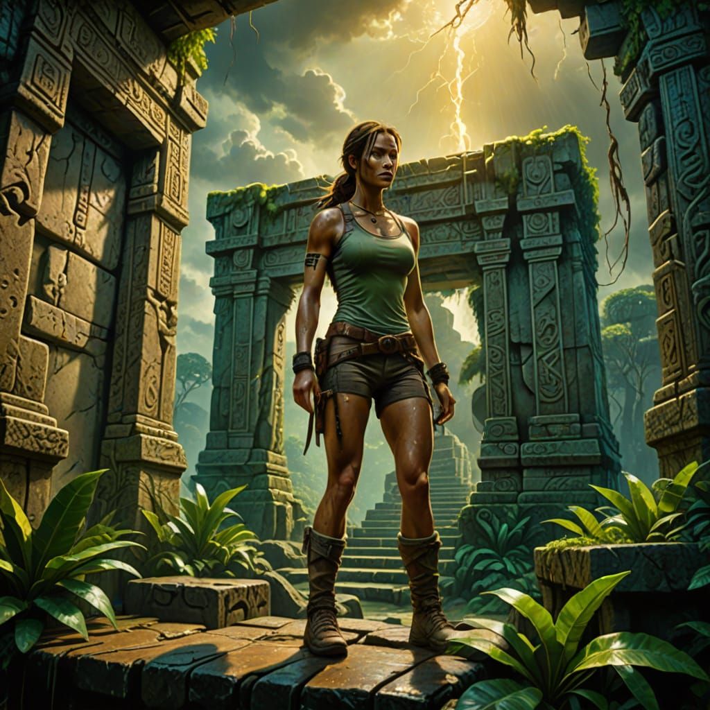 Tomb Raider in Surreal Mayan Jungle Temple