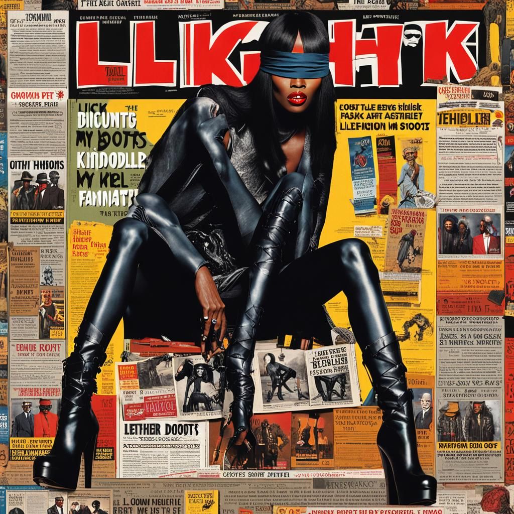 Naomi Campbell on the Cover of Tabloid Newspaper Tights in F...