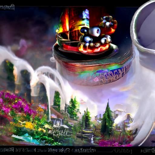 Surreal Cuphead Scene in Dreamy Hyperrealism