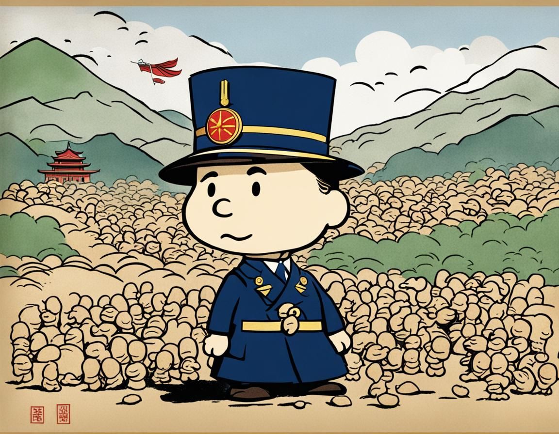 WWII Japanese Emperor Hirohito as a Peanuts character