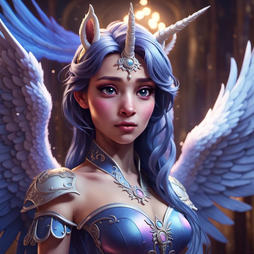 Ethereal Princess Luna Unfurls Her Magnificent Wings in Tria...