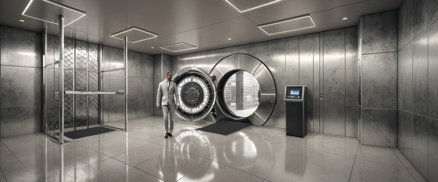 Sleek Industrial Vault in High-Tech Aesthetic