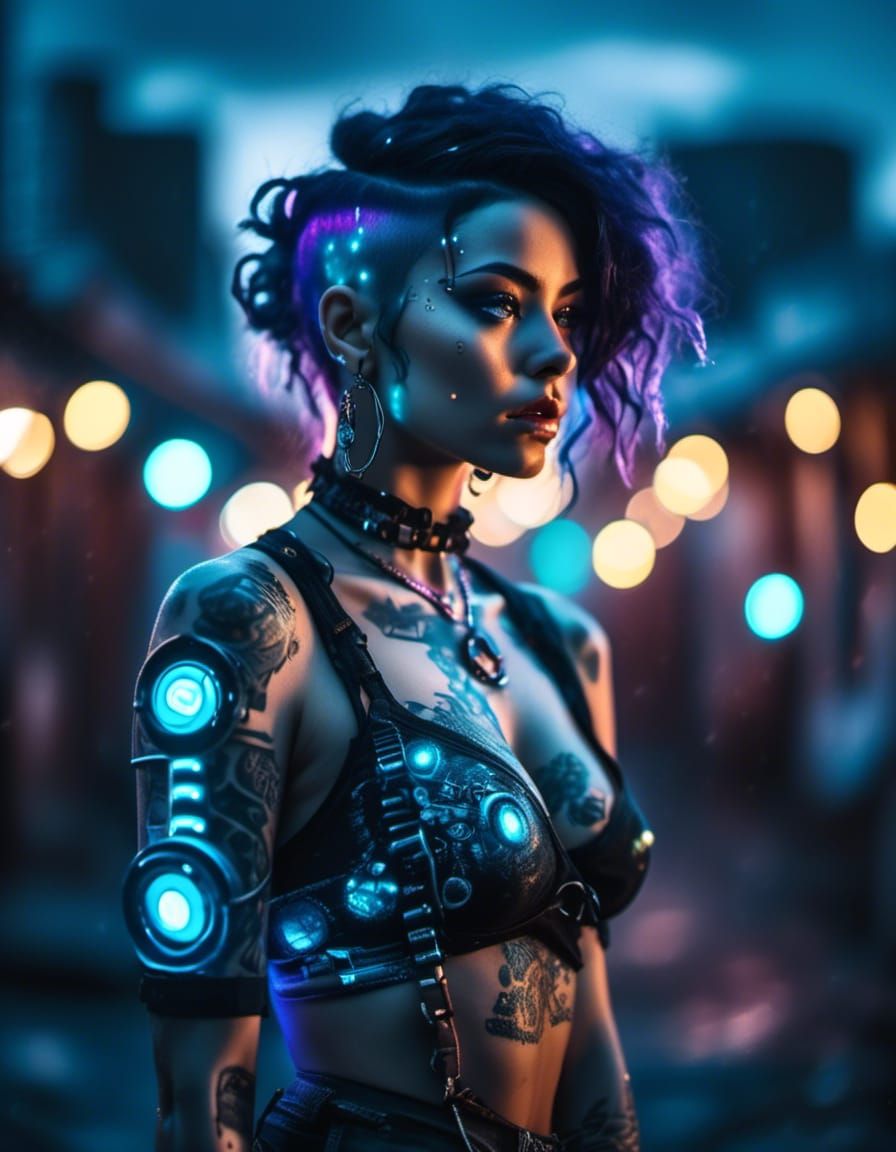 Cyberpunk Goddess Emerges in the Wasteland