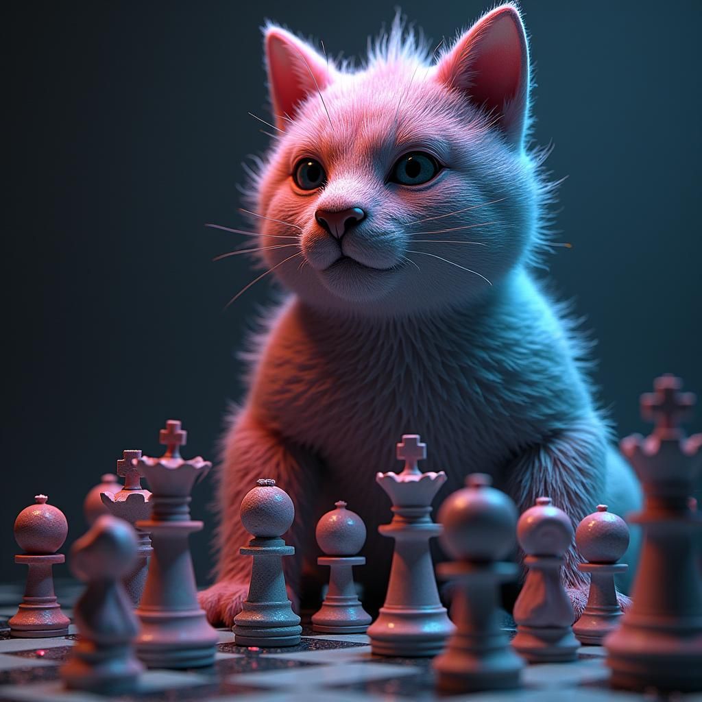 kAWs knocking over chess pieces