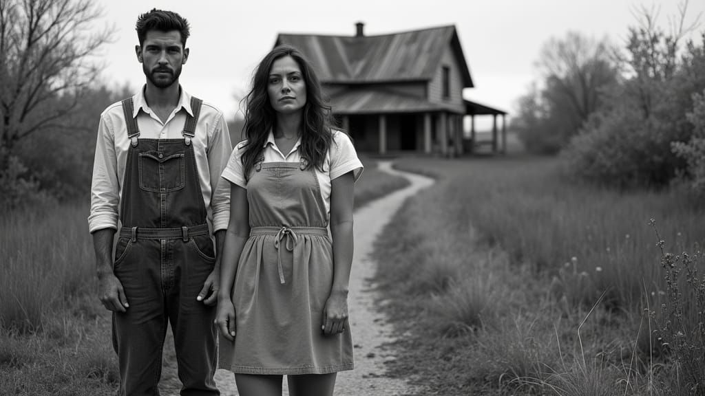 Resolute American Couple Confronts Ruin in B&W