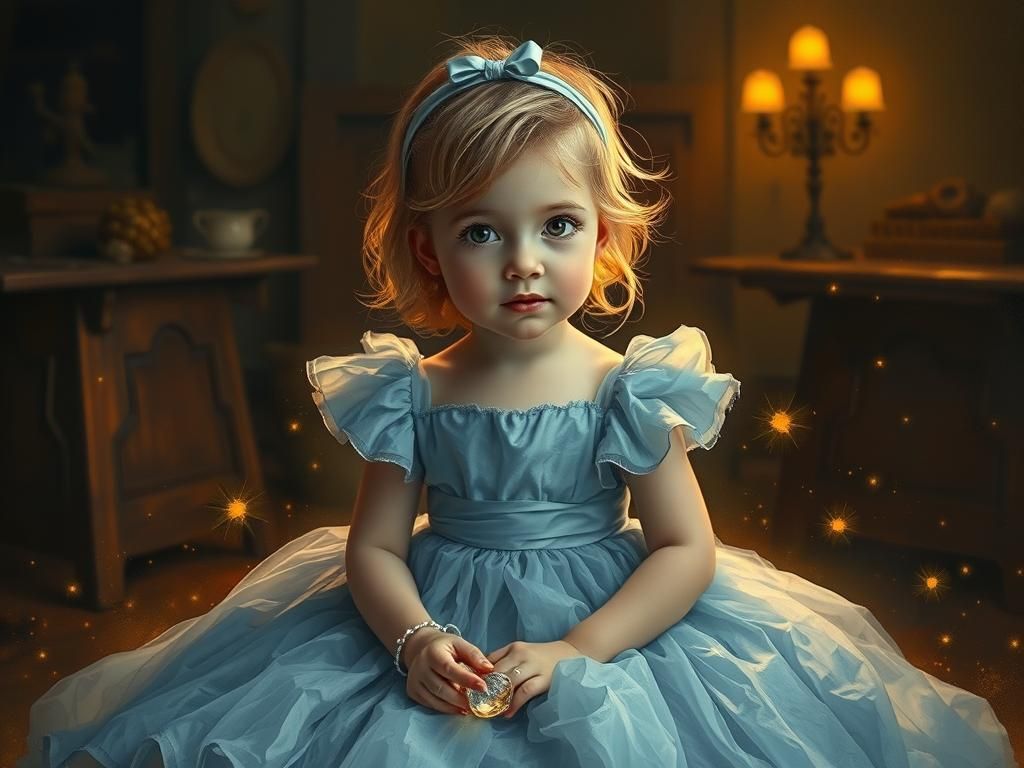 Golden Hour Cinderella in Torn Ball Gown with Fairy Dust and...