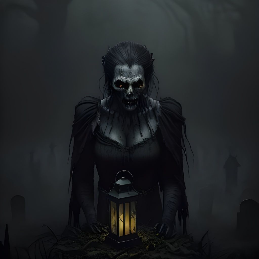 Gothic Horror Zombie Matriarch in Dark Fantasy Style