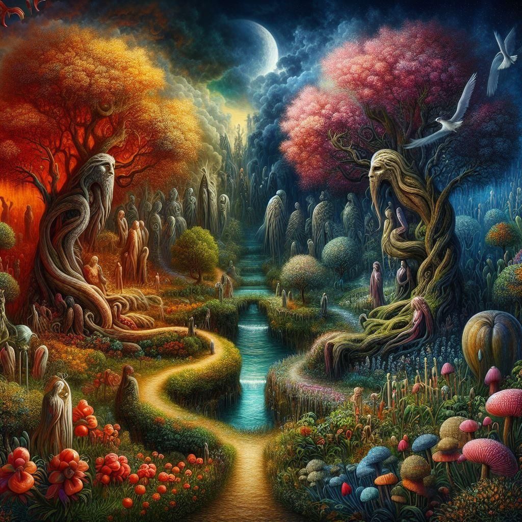 Surreal Landscape in Mysterious Vibrant Hues