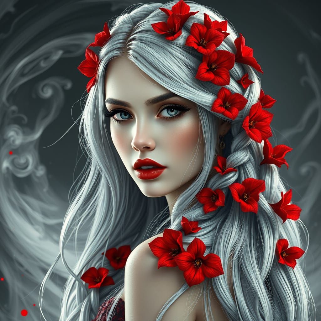 Ethereal Goddess in Smoky Vortex