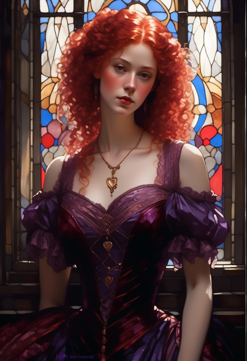 Elena in Victorian Gown, Dreamy Vignette Style