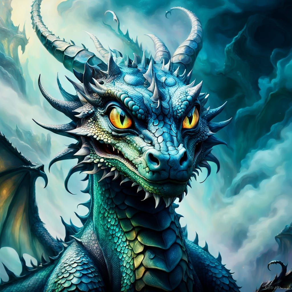 Ethereal Dragon in Dreamlike Surrealism