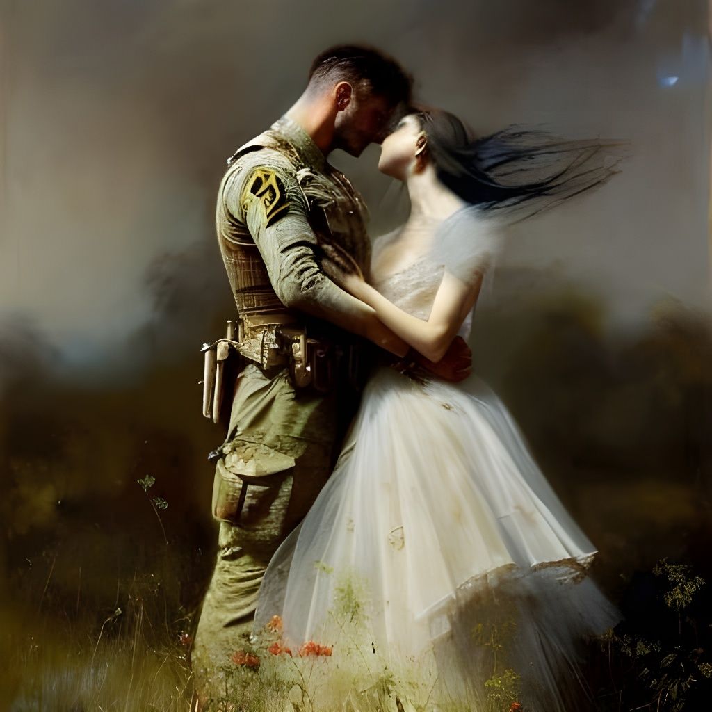 Passionate Young Lovers in a Sweeping Matte Painting