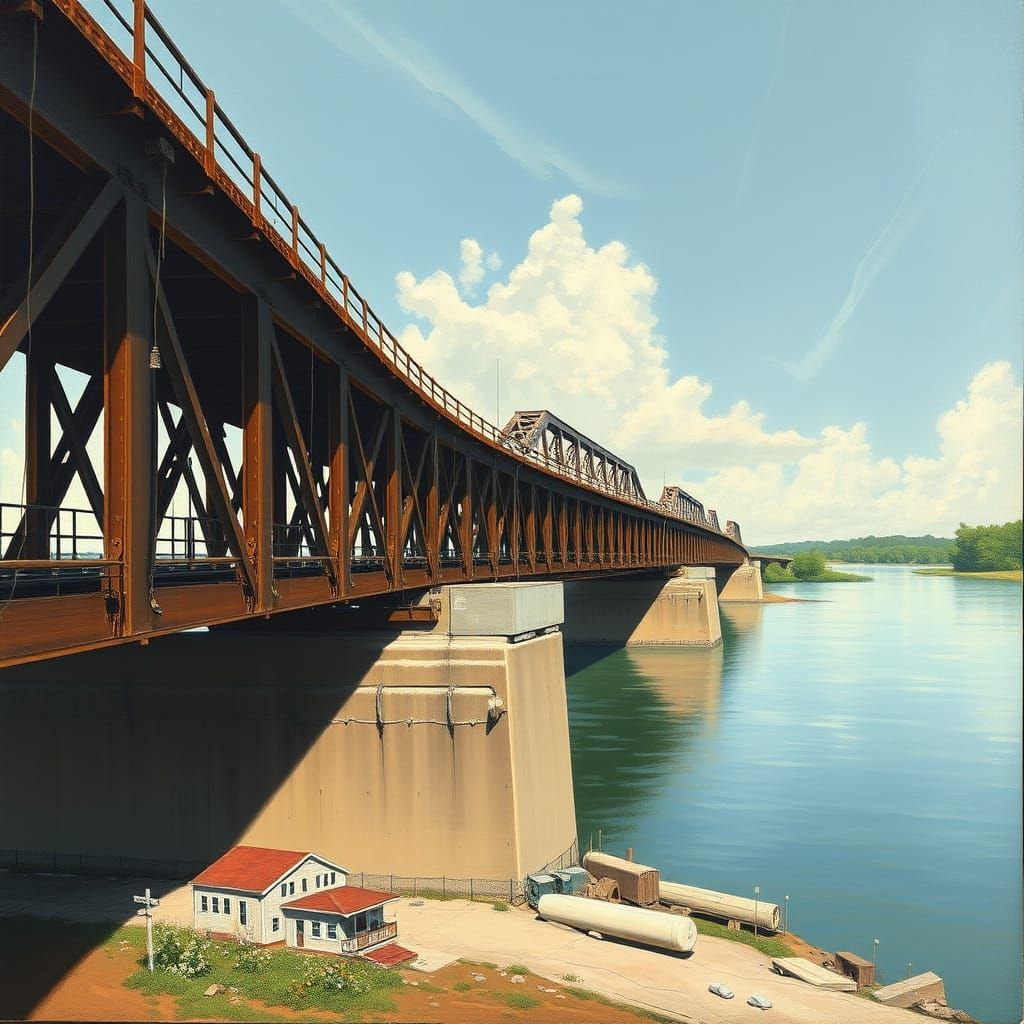 Surreal Bridge Architecture Over the Yazoo River