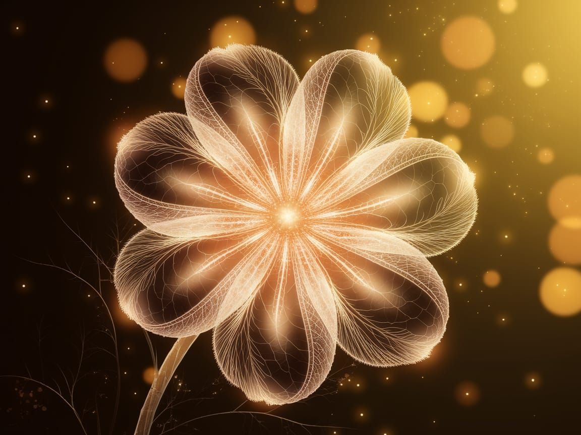 Glowing Translucent Flower in Realistic Fantasy Style