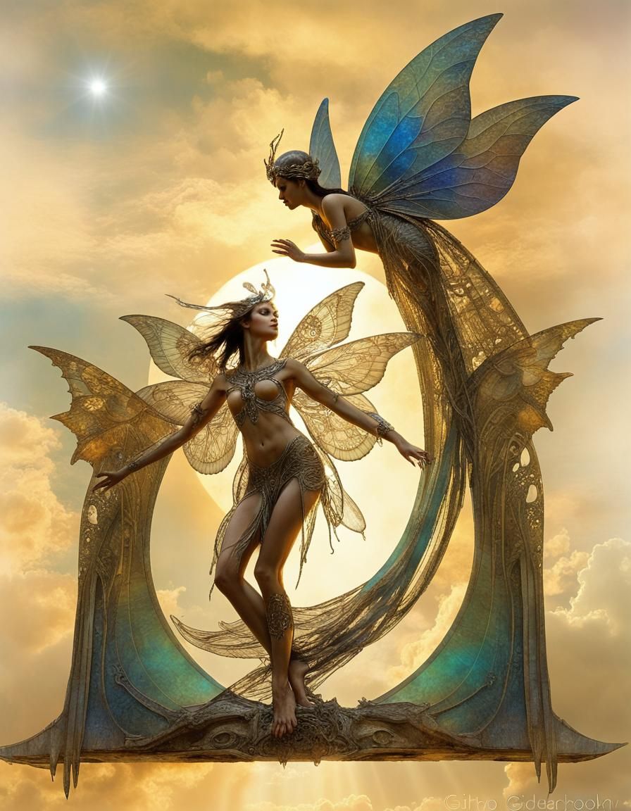 Gigantic, Colorful Alien Totem in Golden Hour Lighting