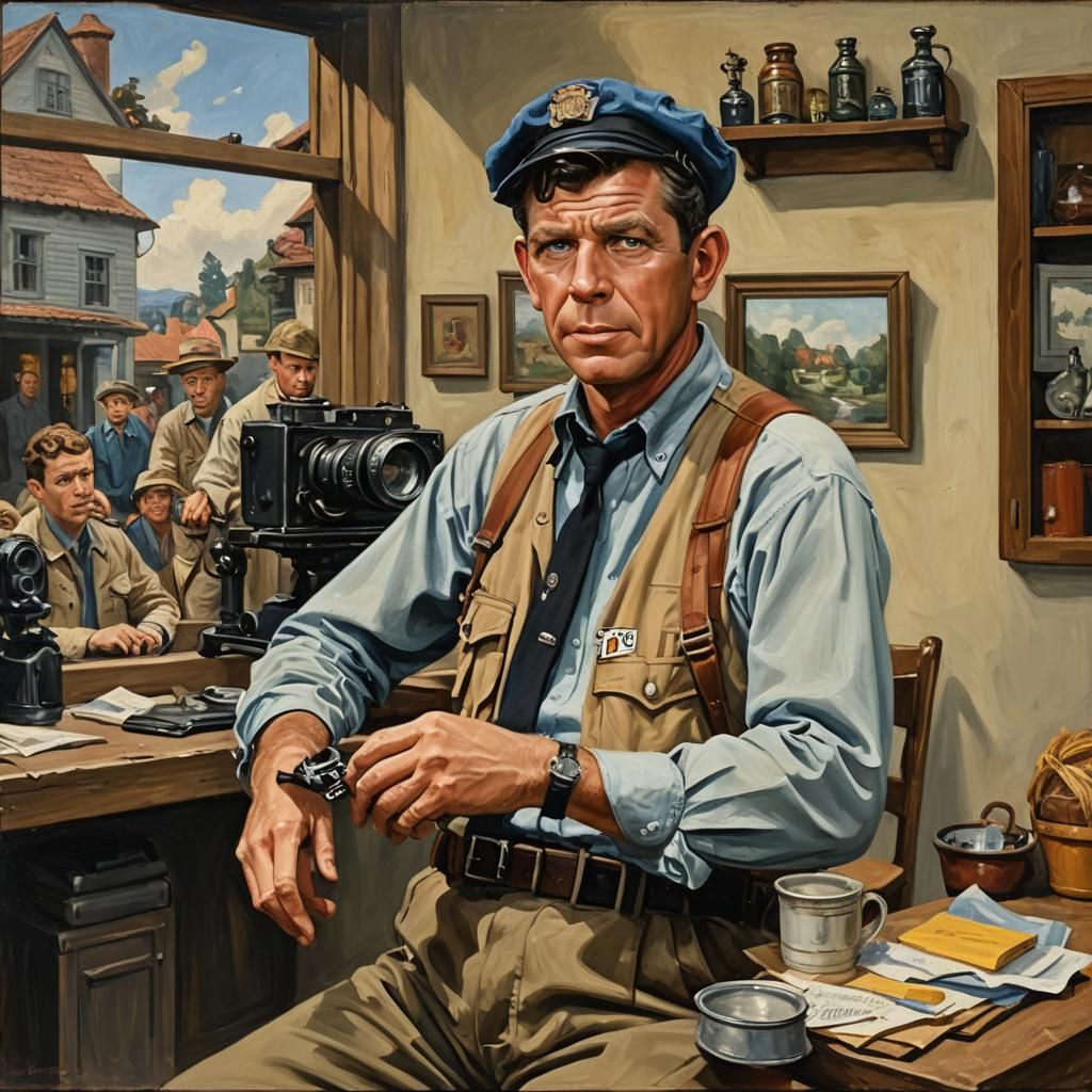 The Griffith Show in a Vermeer Oil Painting Style