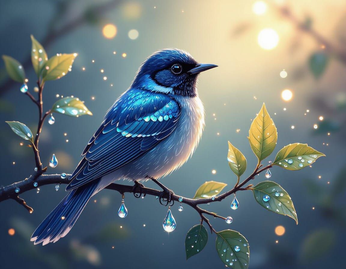 Luminous Nightingale Singing a Symphony of Light