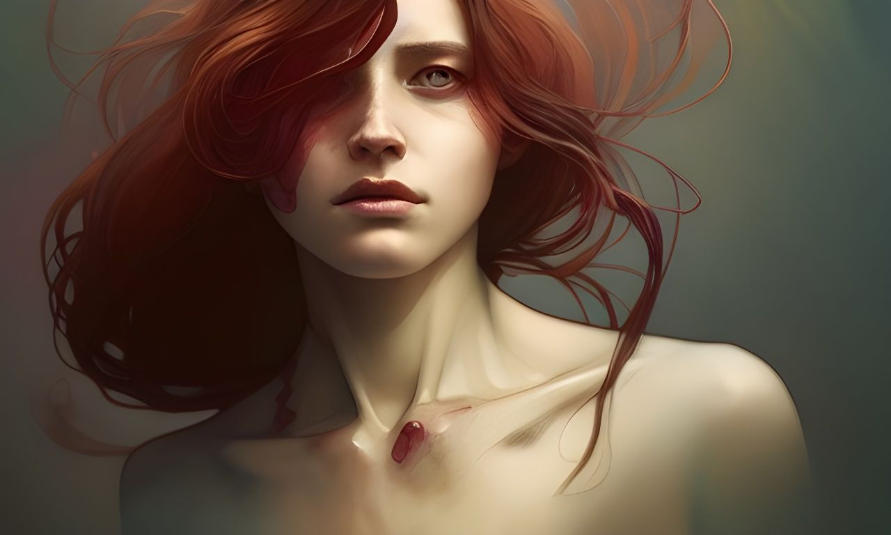 Elegant Portrait in Dark Concept Art Style