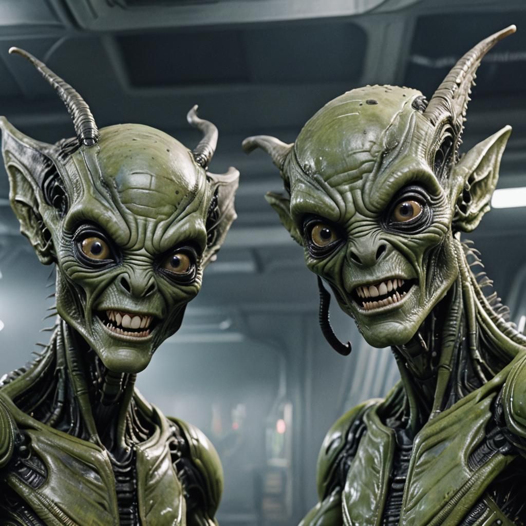 Alien Creatures Capture Funny Moment in Closeup Selfie