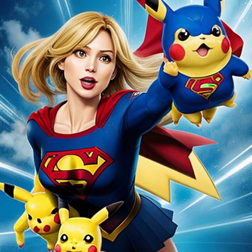 Pikachu and Supergirl