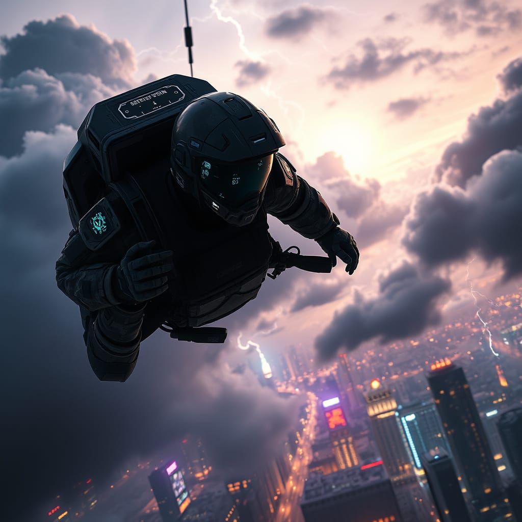 Stealth Trooper Descends to Neon Metropolis