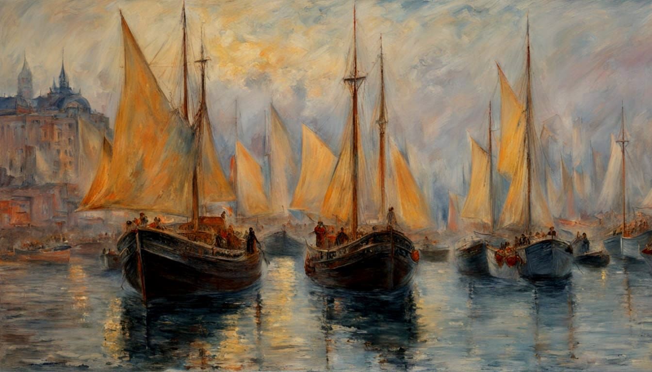 Impressionist Night Scene at Charles Bridge