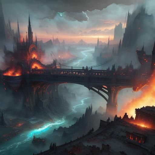 Fantastical Bridge Explosion in Deep Color