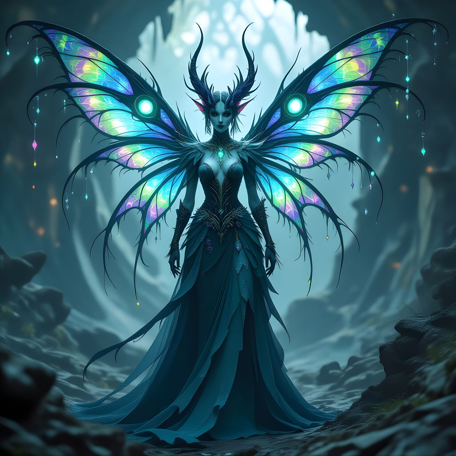 Ethereal Chaos Fairy in Surreal Dark Fantasy Style