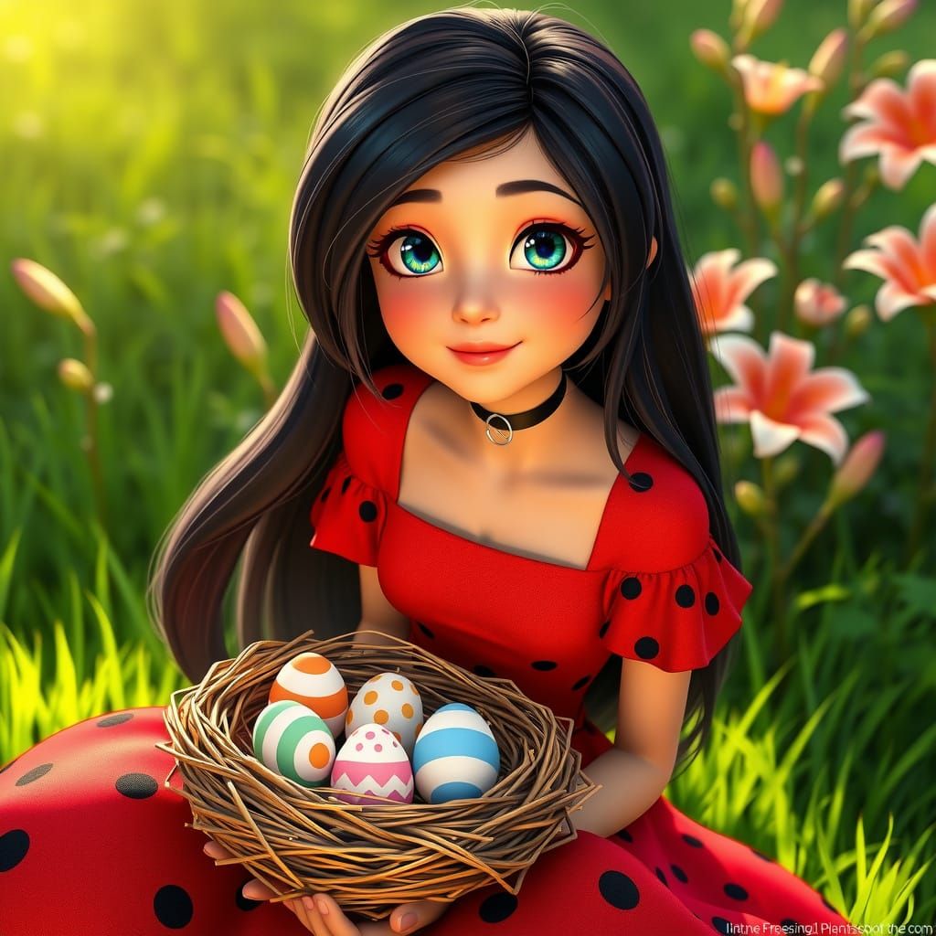 Springtime Ballgown Portrait of Marinette Dupain-Cheng