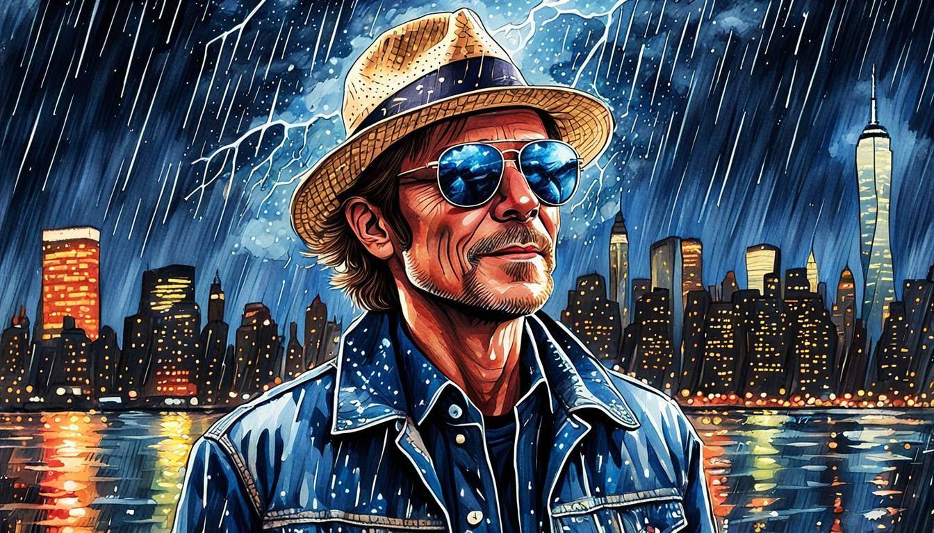 Celestial Night Vision of John Waite in New York City