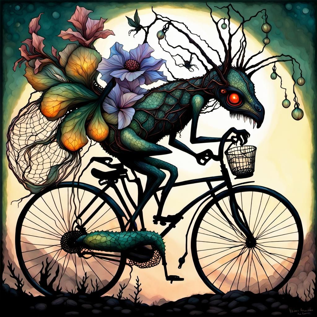 Ethereal Goddess with Adorable Monster Companion