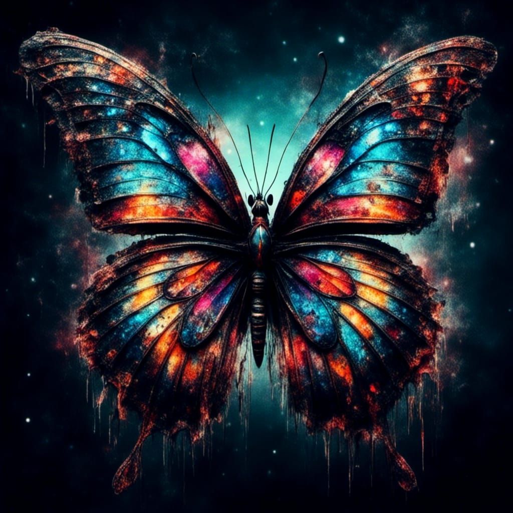 Glowing Butterfly in Mystical Moonlight Flight