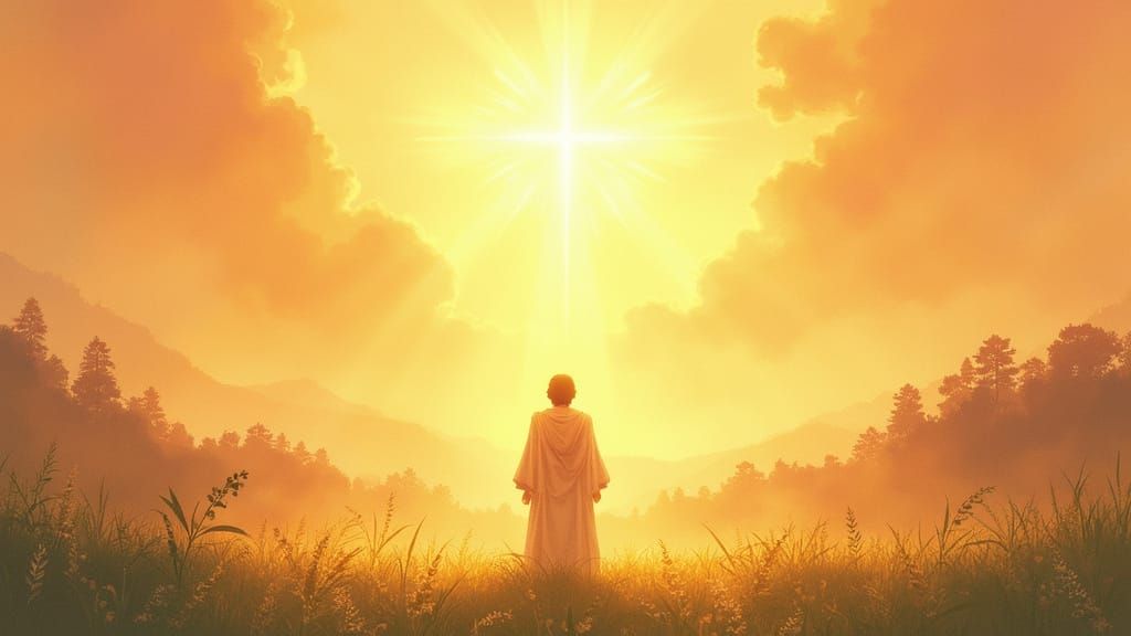 Surreal Divine Portrait in Whimsical Watercolor Style