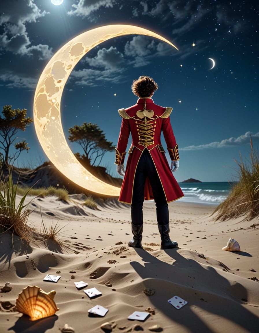 Playing Card Royalty Reimagined with Steampunk Duck on Moonl...