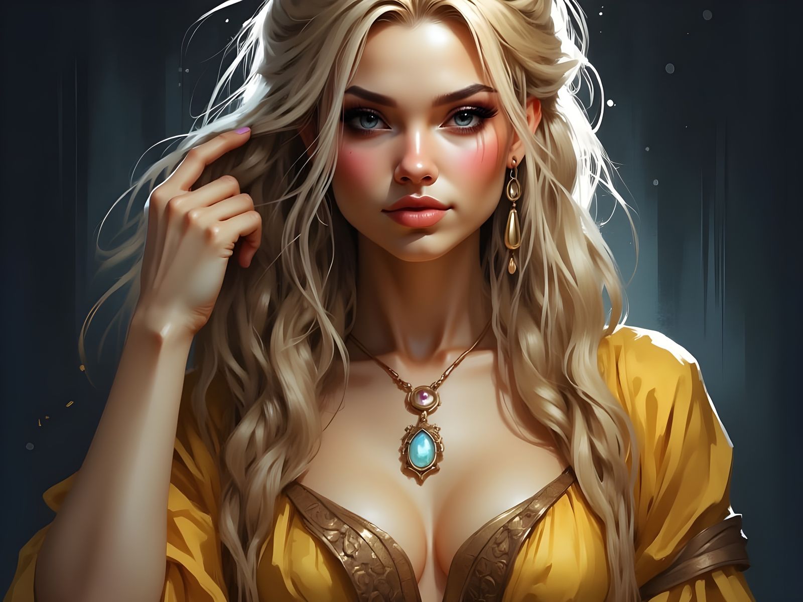 Norse Goddess Portrait in Romantic Style