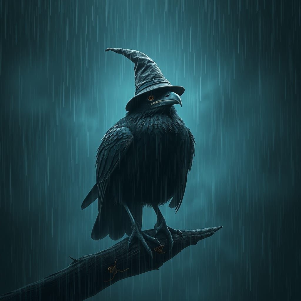 Eastern Koel Summons Rainstorm in Beksiński Style