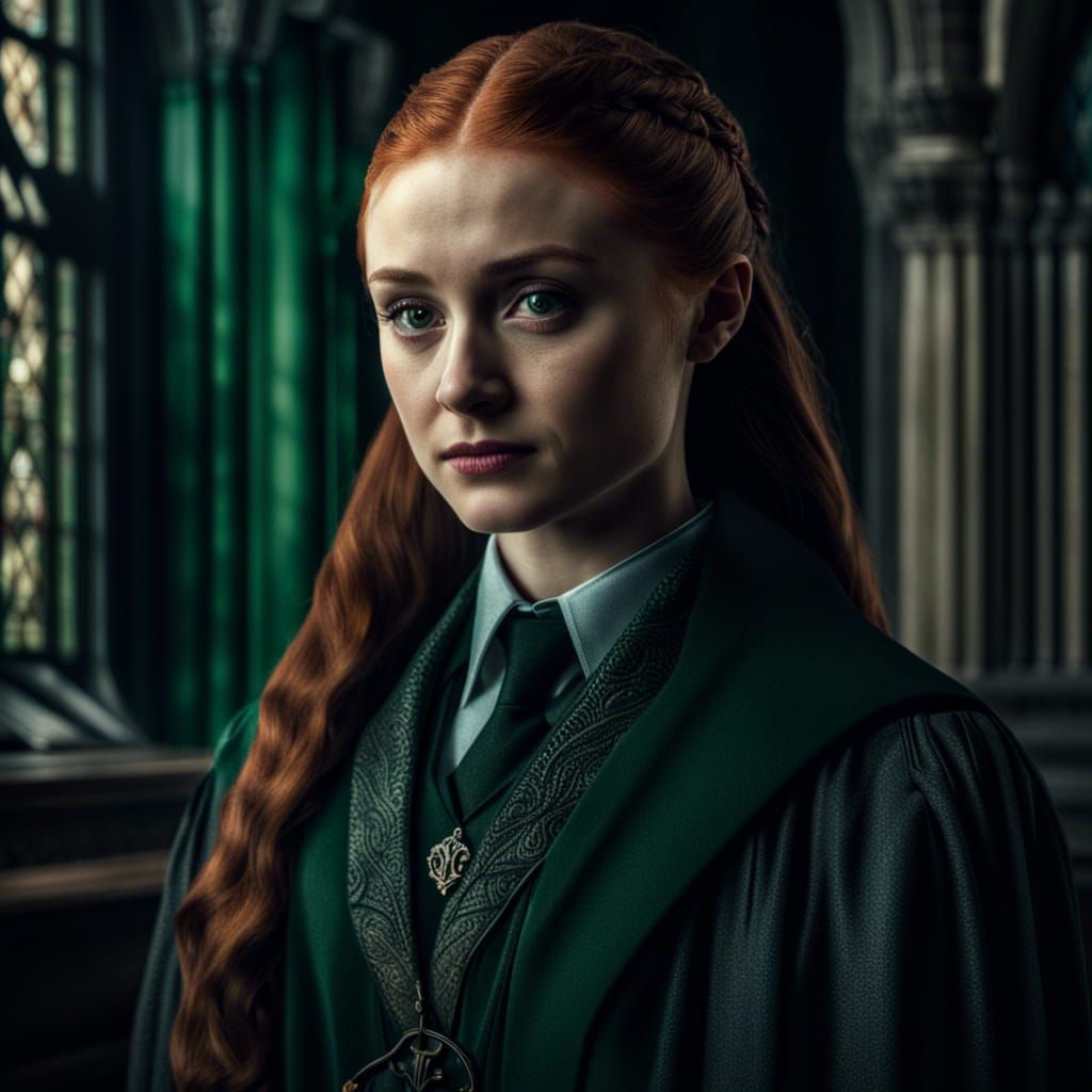 Sansa Stark in Moody Hogwarts Setting