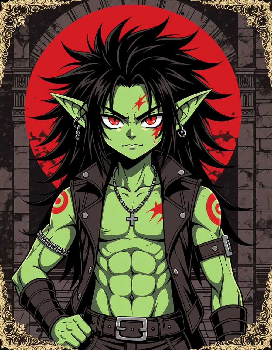 Isekaied Goblin Hybrid in Dark Grunge Manhwa Style