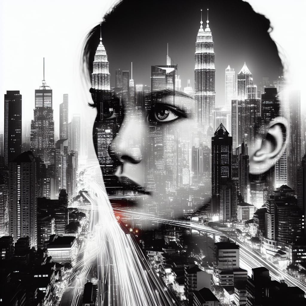 Surreal Cityscape Melts into Emotional Portrait