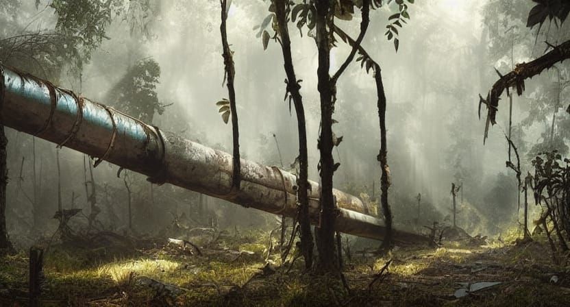 Post-Apocalyptic Ruins in a Vast Jungle Landscape