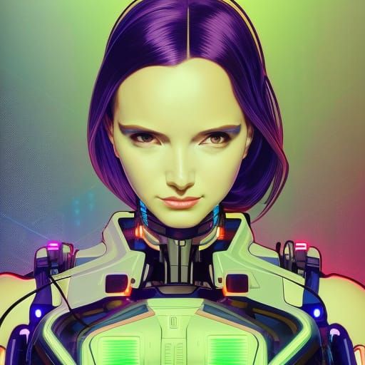 Cyberpunk Fembot in Tron Legacy Blue LED Armor