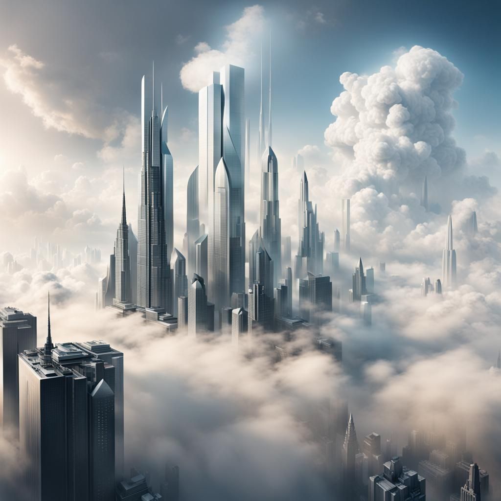 Ethereal Metropolis Rises Above the Clouds