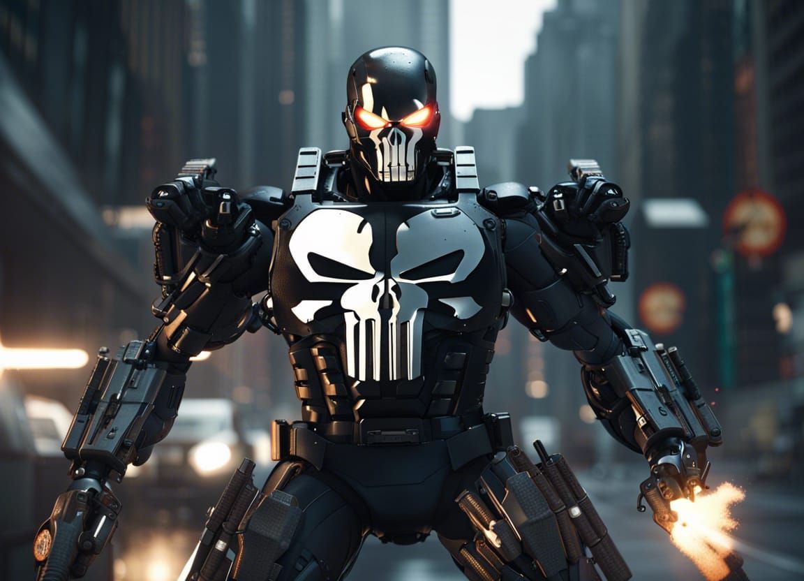 The punisher Mecha on action 🔥