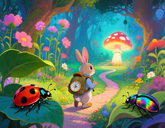 Bunny's Whimsical Adventure in Giant Garden