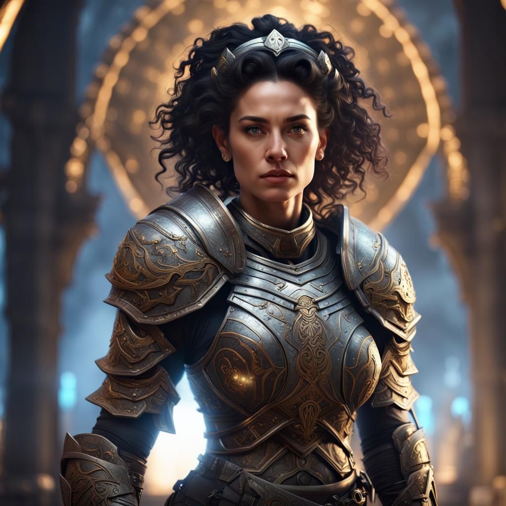 Holy Warrior Goddess in Shining Armor