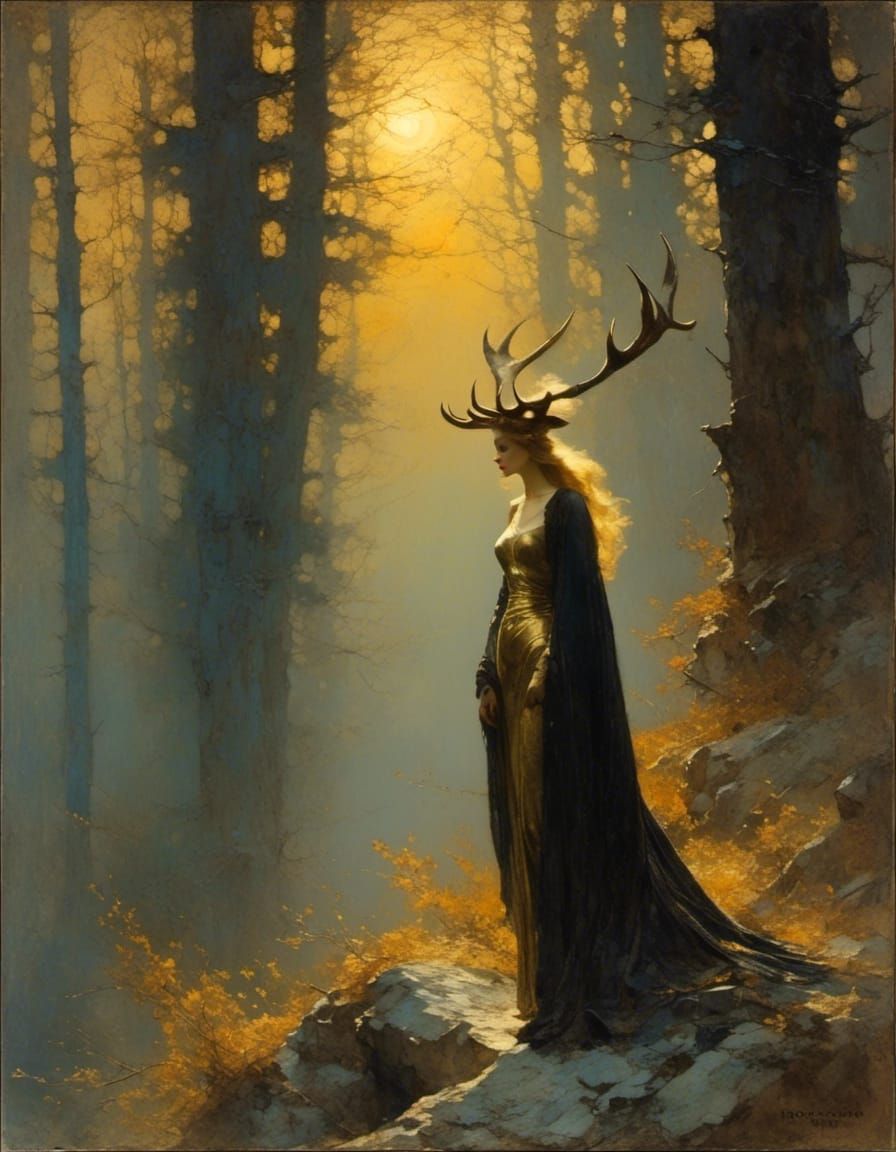 Ethereal Queen Under Obsidian Moon