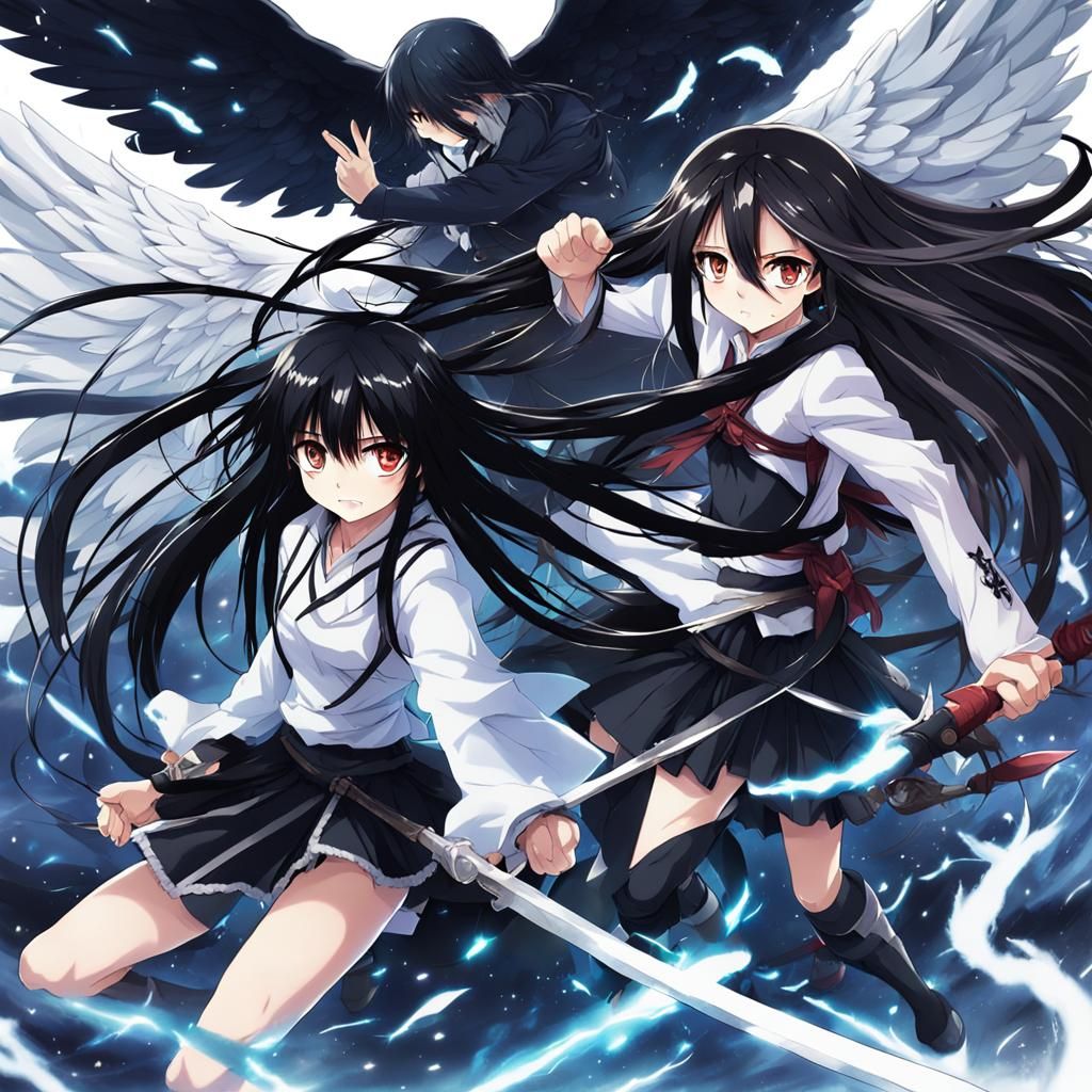 Girl with Wings Battles Evil Overlord in Anime-Style Fight